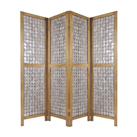 Palacedesigns 84 x 1.5 x 84 in. Handcrafted Clear Capiz Shell Screen PA3092623